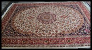 A large  vintage Persian floor carpet Keshan rug h