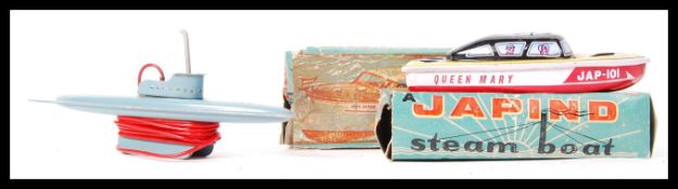 ASSORTED VINTAGE ORIGINAL TIN PLATE BOATING TOYS