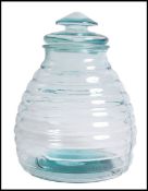 BEE HIVE SHAPE PRESSED GLASS APOTHECARY / BON BON