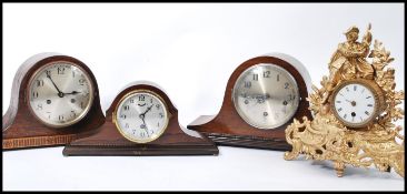 A group of 20th century mantel clocks to include a Westminster Chimes clock with Arabic numerals
