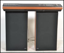 A vintage retro 20th century Bang and Olufsen B&O Beocenter 4000 music system complete with a pair