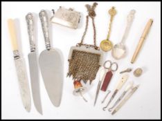 A selection of 20th century Silver hallmarked wares to include a matching pie server and cake