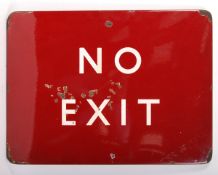 ORIGINAL VINTAGE BRITISH RAILWAYS ENAMEL STATION SIGN ' NO EXIT '