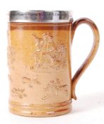 BOER WAR INTEREST SILVER TOPPED DOULTON LAMBETH TANKARD