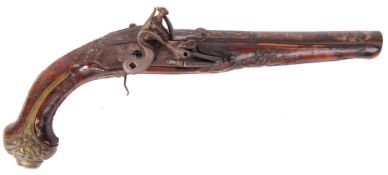 RARE ANTIQUE 19TH CENTURY TURKISH FLINTLOCK DECORATIVE PISTOL