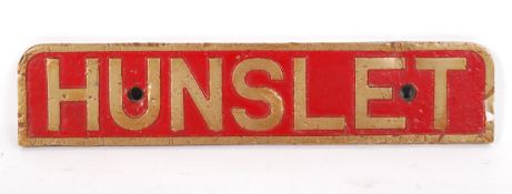 RARE ' HUNSLET ' LOCOMOTIVE RADIATOR MAKER'S BRASS PLAQUE
