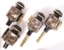 TWO PAIRS OF ANTIQUE CARRIAGE LAMPS