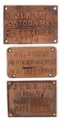 WWII SECOND WORLD WAR PONTOON MK-VI PLAQUES