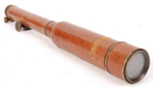 20TH CENTURY LEATHER BOUND BRASS TELESCOPE