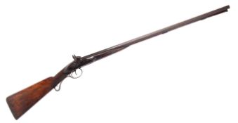 19TH CENTURY DOUBLE BARRELLED PERCUSSION SHOTGUN