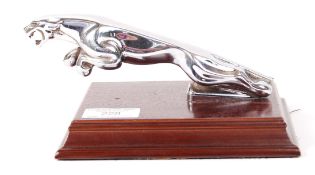 VINTAGE JAGUAR CHROME CAR MASCOT MOUNTED ON PLINTH