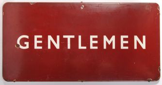 RARE ORIGINAL VINTAGE BRITISH RAIL ' GENTLEMEN ' ENAMEL SIGN