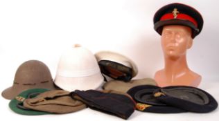 ASSORTED POST WAR BRITISH MILITARY CAPS, HATS AND HELMET