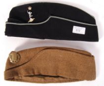 TWO VINTAGE MILITARY UNIFORM SOLDIER'S FORAGE CAPS