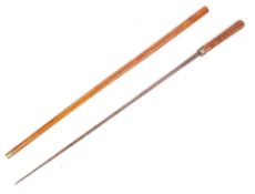 ANTIQUE VICTORIAN WALKING SWORD STICK CANE - SILVER HALLMARKED