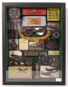 WWII RAF ASSORTED MEMORABILIA DISPLAY CABINET