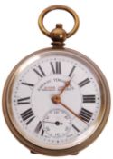 VINTAGE ' RAILWAY TIMEKEEPER ' SILVER PLATED POCKET WATCH