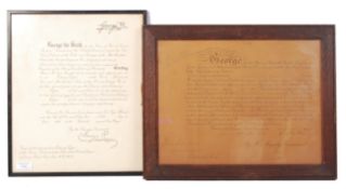 JOHNSON EWART SMART - OFFICER & MILITARY CROSS RECIPIENT CERTIFICATES