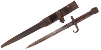 ANTIQUE DUTCH 1895 PATTERN SHORT RIFLE BAYONET & SCABBARD