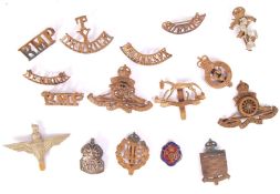 WWI & WWII WORLD WAR UNIFORM CAP BADGES & COLLAR DOGS