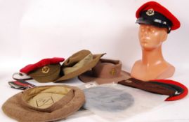 ASSORTED POST WAR BRITISH MILITARY HATS, CAPS AND BERETS