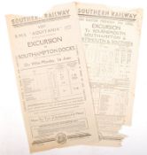 VINTAGE SOUTHERN RAILWAY EXCURSION HANDBILL RMS AQUITANIA