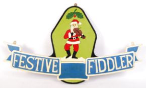 RARE RAILWAY ' FESTIVE FIDDLER ' LOCOMOTIVE HEADBOARD 1986
