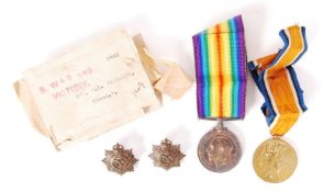 WWI FIRST WORLD WAR MEDAL GROUP - GLOUCESTER REGIMENT