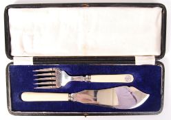 VINTAGE MID-CENTURY CARVING SET WITH GERMAN SWASTIKA HANDLES