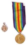 WWI FIRST WORLD WAR ALLIED VICTORY MEDAL AND PENDANT