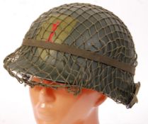 WWII SECOND WORLD WAR US ARMY ' 1ST INFANTRY DIV ' BIG RED 1 HELMET