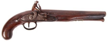 ANTIQUE 19TH CENTURY NAVAL FLINTLOCK PISTOL