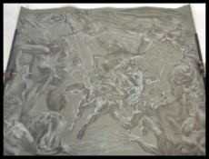 A large mid century print entitled '' Creation of the Cosmos ' ' by Anthony Brandt being dated 67,