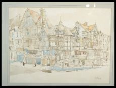 A watercolour painting entitled 'The Cross at Ches