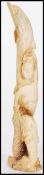 An early 20th century carved deer / stag horn carving depicting an erotic mermaid or sea maiden with