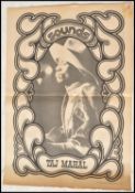 A vintage 1960's music psychedelic advertising poster for Tal Mahal, ' Music Is The Message Of