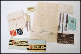 A selection of early / mid 20th century ephemera items to include a selection of V Mail envelopes, a