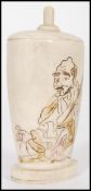 An early 20th century Japanese bone perfume bottle / tear catcher with depiction of elders. Measures