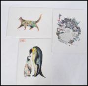 A selection of three Giclee prints on paper by Josie Shenoy, a London-based illustrator who