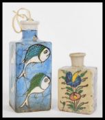 Two early 20th century Qajar style Persian ceramic
