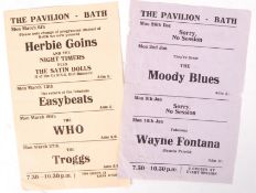 PAIR OF RARE BATH PAVILION CONCERT FLYERS - THE WHO, EASYBEATS SIGNED ETC
