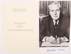 HAROLD WILSON - PRIME MINISTER - AUTOGRAPHED PHOTOGRAPH