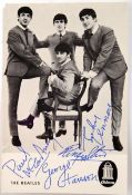 RARE VINTAGE 1960'S ' THE BEATLES ' GERMAN PROMOTIONAL POSTCARD