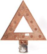 ANTIQUE 20TH CENTURY CAST METAL ROAD WARNING SIGN