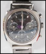 A rare vintage 20th Century gentleman's Heuer Camaro chronograph watch circa 1970, having a brown '