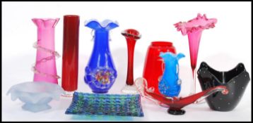 A group of vintage retro 20th century studio art glass to include Murano, Whitefriars, Bo