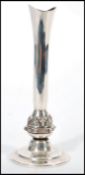 A hallmarked silver stem / solifleur vase by Mappin & Webb having a bulbous knop decorated with