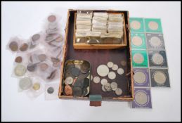 A collection of vintage Great Britain and World coins to include commemorative crowns. some 19th