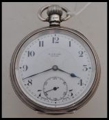 A hallmarked silver early 20th century pocket watch by Dennison having a white enamel face with