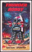 VINTAGE STYLE ' THUNDER ROBOT ' TIN PLATE CLOCKWORK TOY